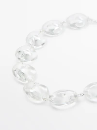 Necklace with glass pieces