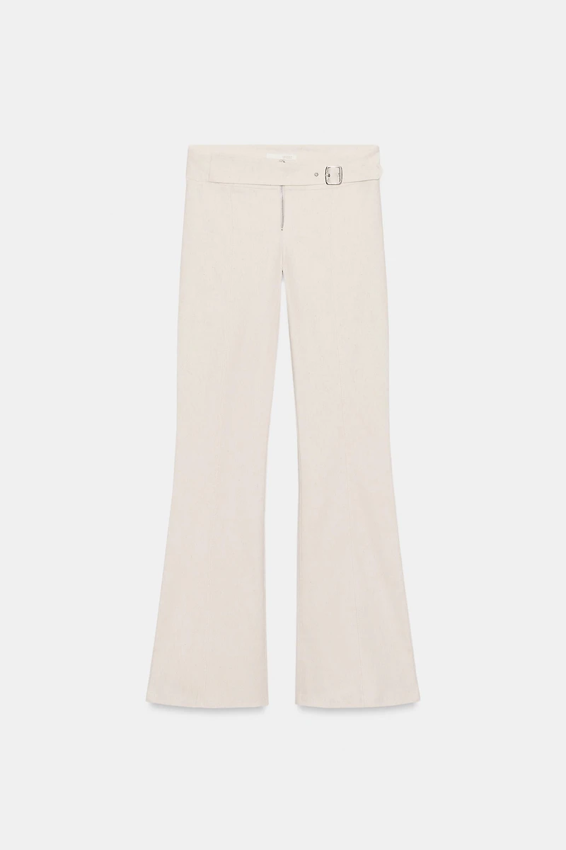 ELASTIC TWILL PANTS WITH BELT LOOP DETAIL