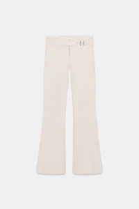 ELASTIC TWILL PANTS WITH BELT LOOP DETAIL