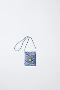 RAFFIA EFFECT FRUIT CROSSBODY BAG