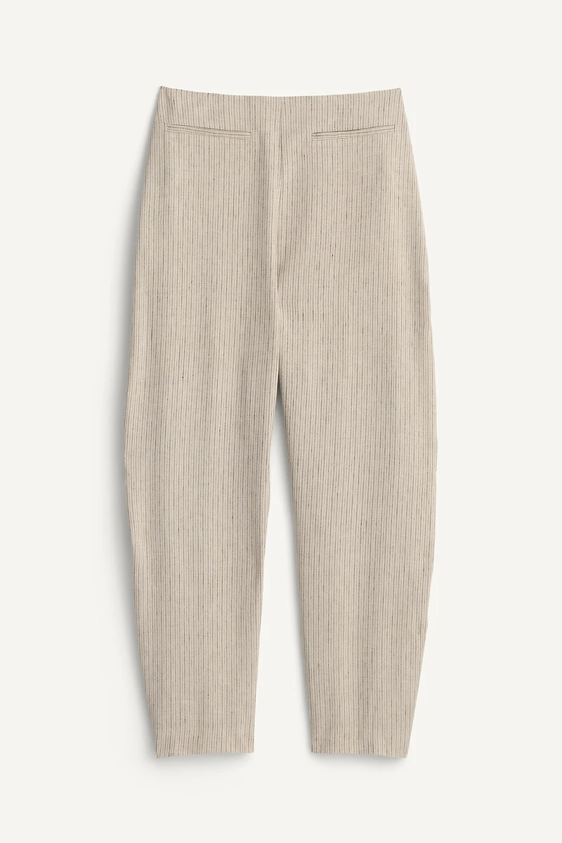PANTALON À RAYURES EN MÉLANGE DE LIN ÉDITION LIMITÉE