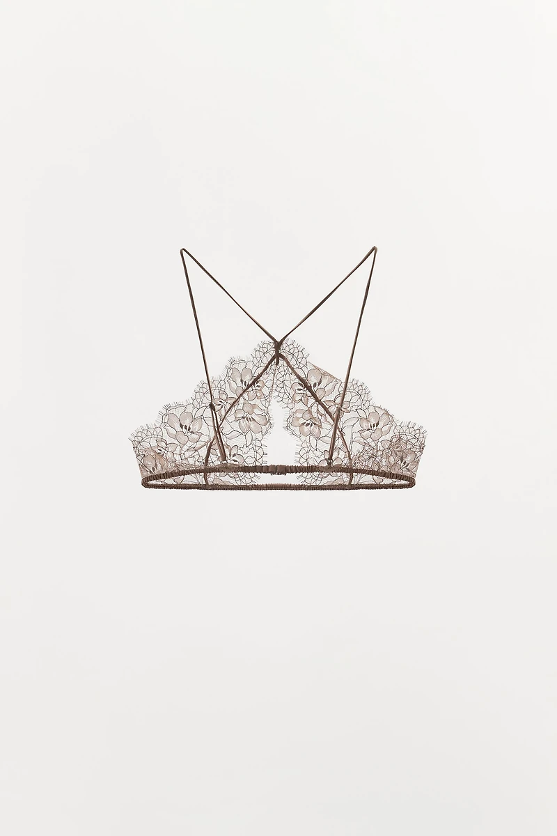 LACE HALTER BRALETTE