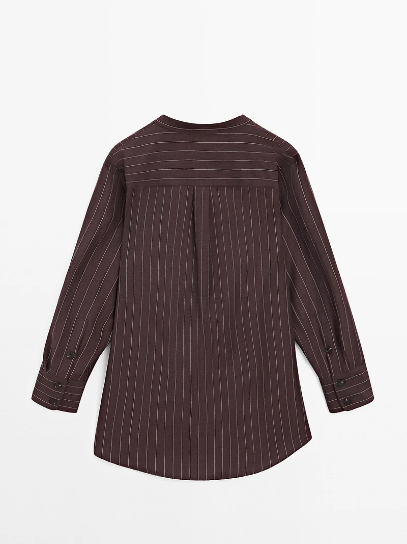 Flowing pinstripe kimono