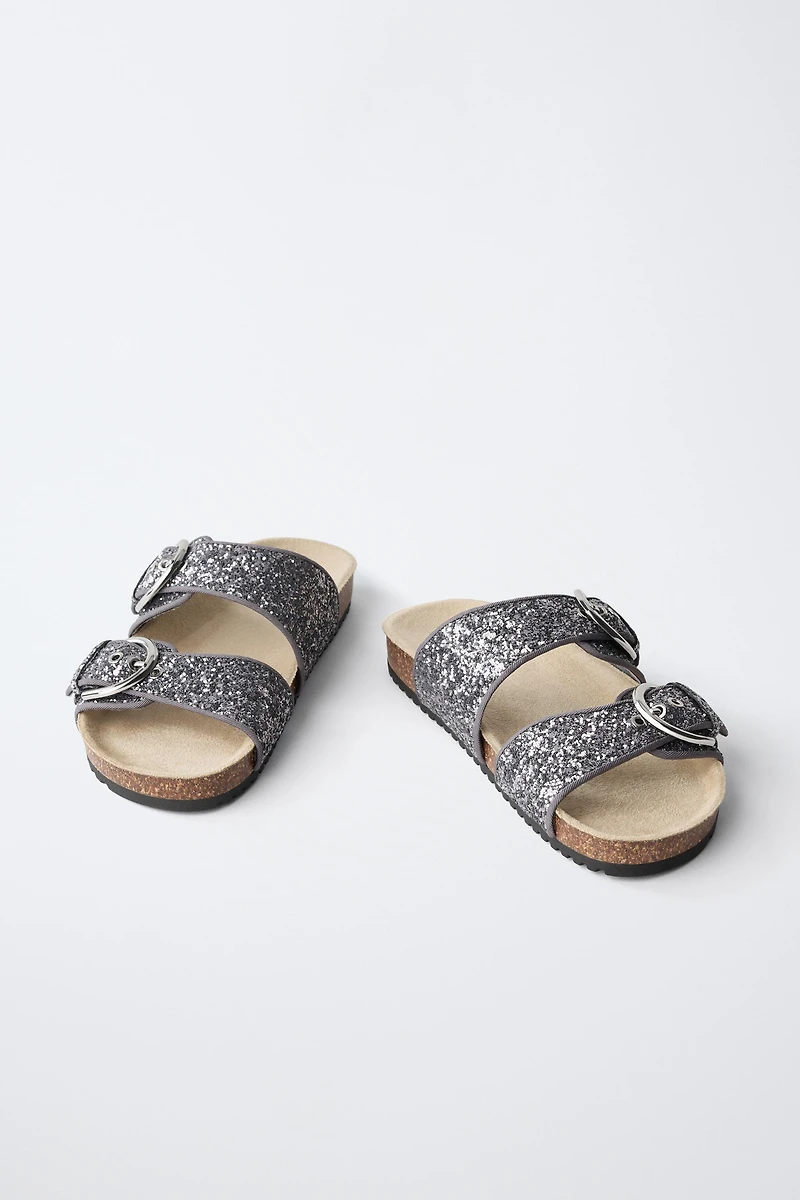 SANDALES À BOUCLES PAILLETTES