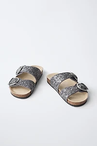 SANDALES À BOUCLES PAILLETTES