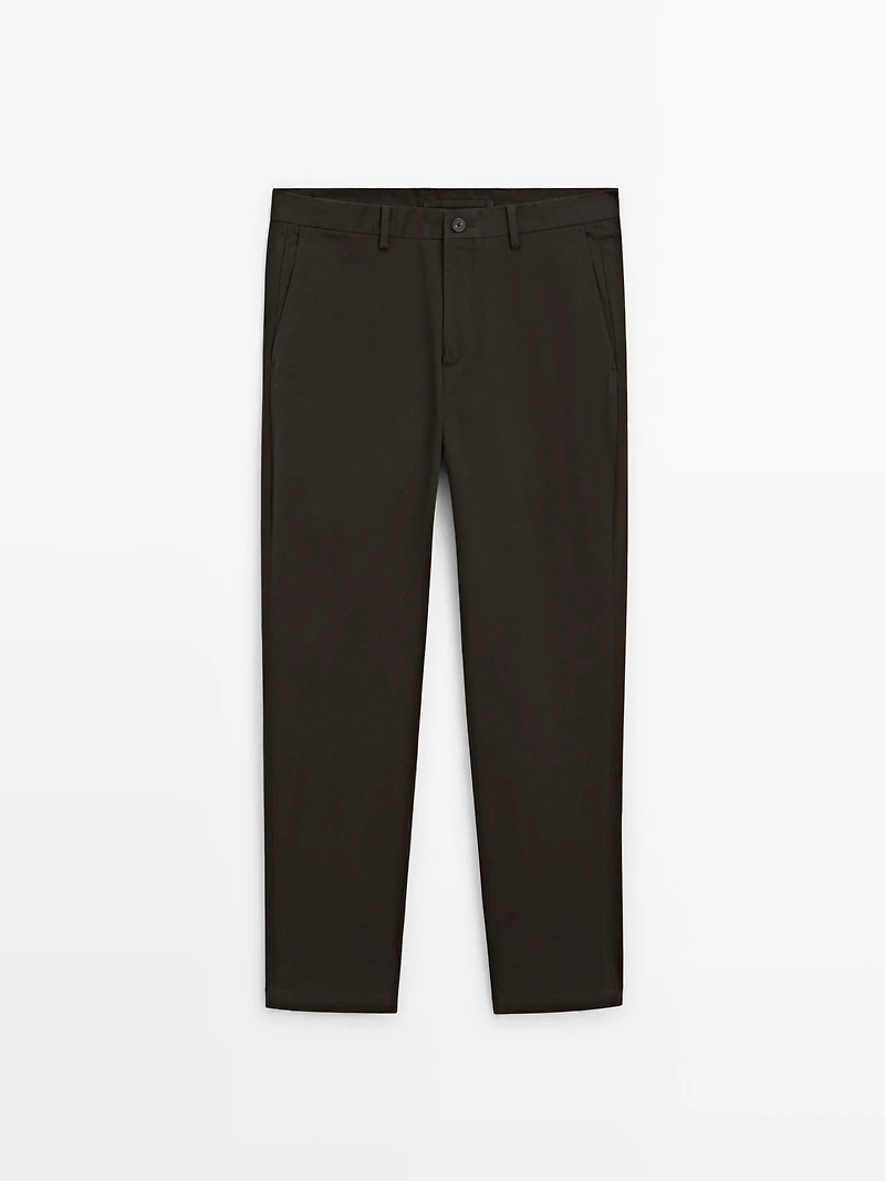 100% cotton slim fit trousers
