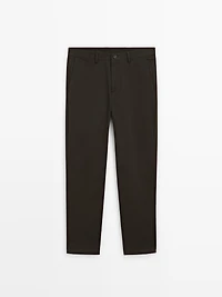 100% cotton slim fit trousers
