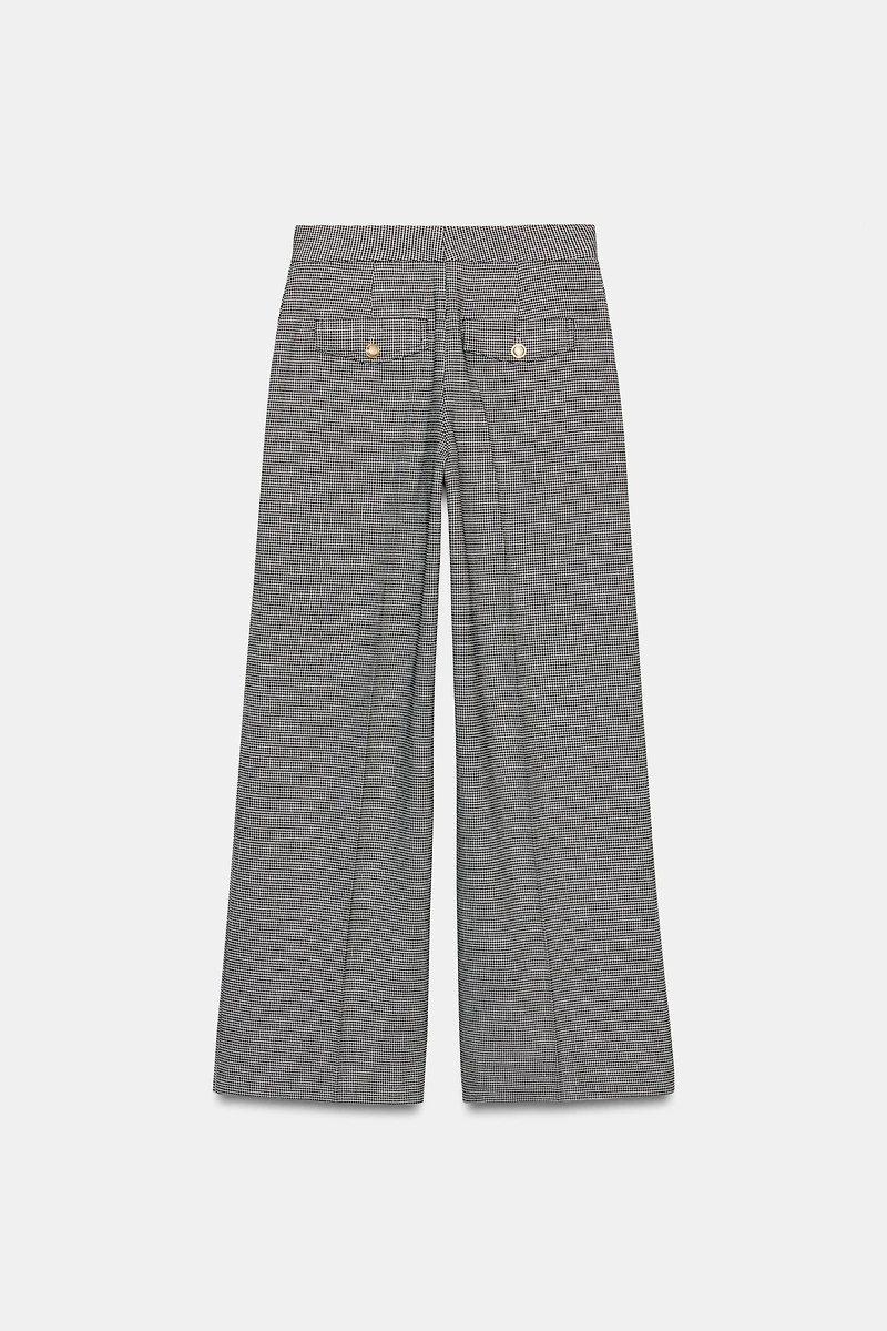 HOUNDSTOOTH WIDE LEG PANTS