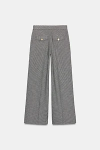 HOUNDSTOOTH WIDE LEG PANTS