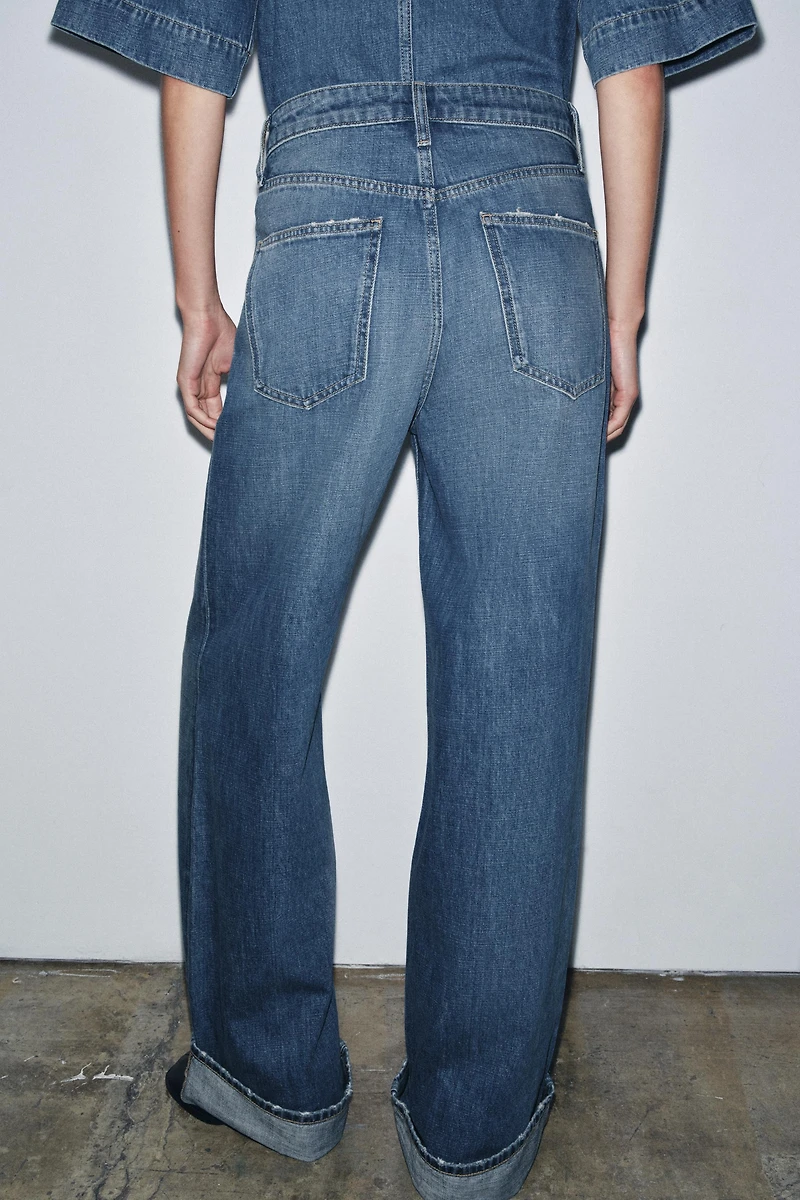 ZW COLLECTION MID-RISE TURN-UP HEM JEANS