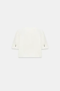 SHORT SLEEVE BLAZER WITH SHOULDER PADS
