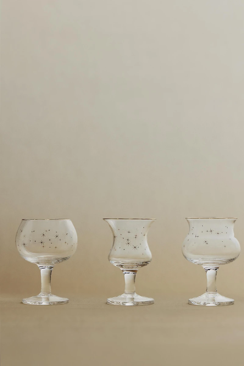 SET OF CHRISTMAS GLASS SHOT GLASSES (SET OF 3)