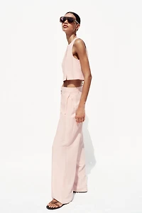 PLEATED WIDE LEG PANTS