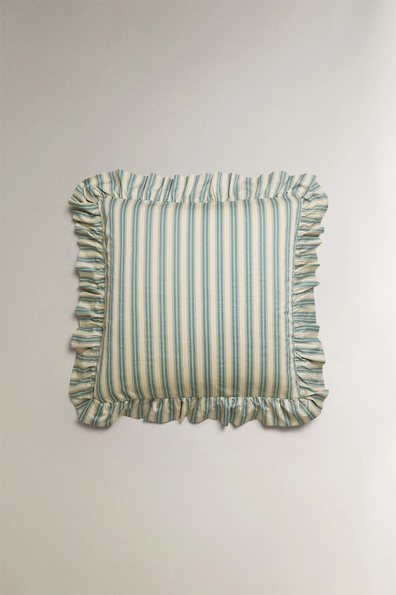 TAIE D’OREILLER RAYURES VOLANT | KATHARINE POLE