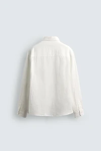 100% LINEN RELAXED FIT SHIRT WITH POCKETS