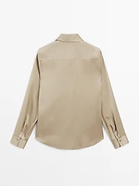 Flowing satin shirt