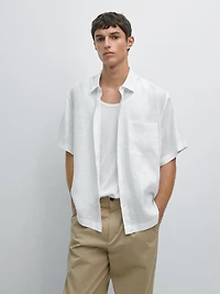100% linen short sleeve shirt