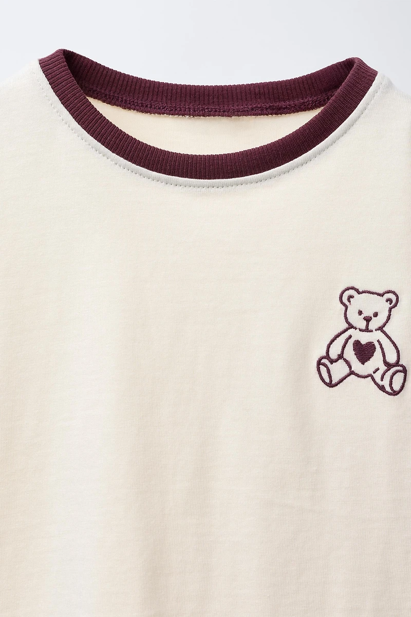VARSITY BEAR EMBROIDERED T-SHIRT