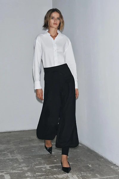 PANTALON BOUFFANT AVEC CEINTURE LARGE ZW COLLECTION