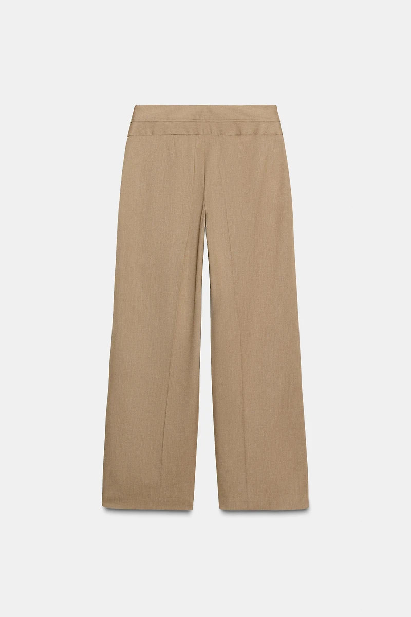 WIDE LEG PANTS WITH GOLD BUTTON
