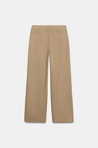WIDE LEG PANTS WITH GOLD BUTTON