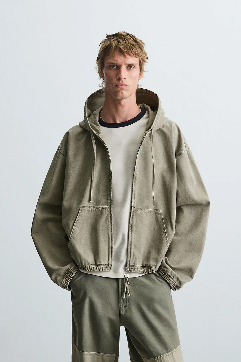 WASHED HOODED JACKET