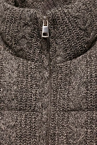 ANORAK BOMBER MATELASSÉ À MAILLE CÔTELÉE AVEC ISOLATION THERMIQUE