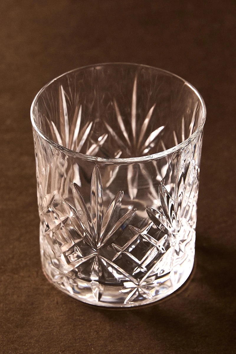 CRYSTALLINE TUMBLER WITH RAISED DESIGN