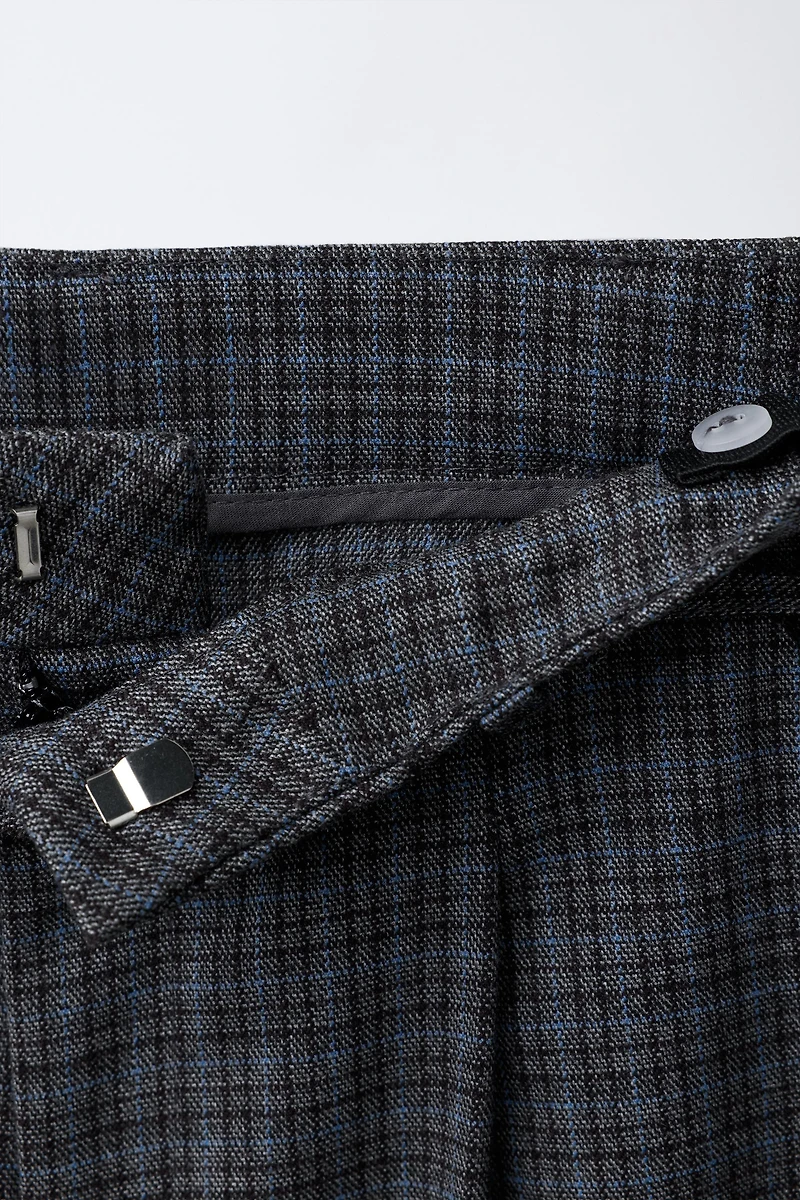 PLAID DRAWSTRING PANTS