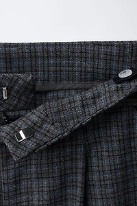 PLAID DRAWSTRING PANTS