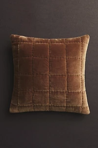 CHECK VELVET PILLOW SHAM FOR QUILT