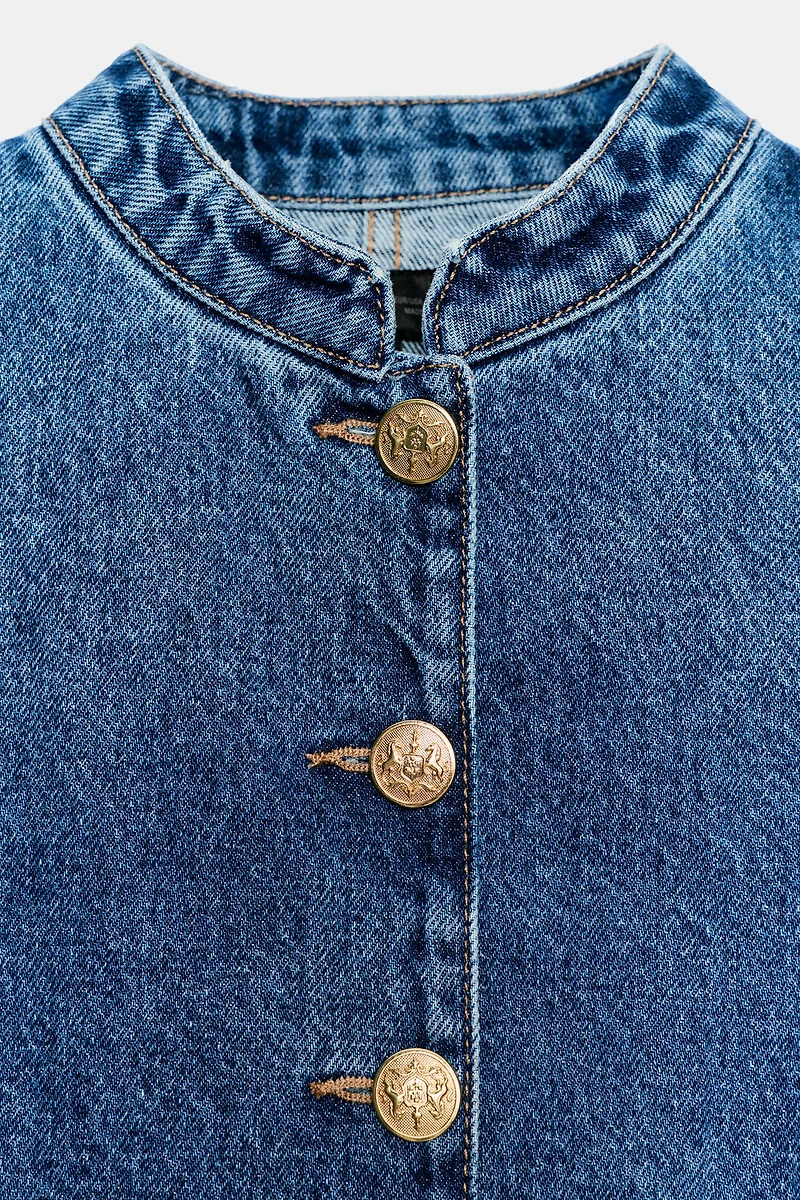 VESTE EN DENIM Z1975 À BOUTONS DORÉS