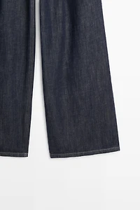 Cotton blend pleated semi-jogger pants