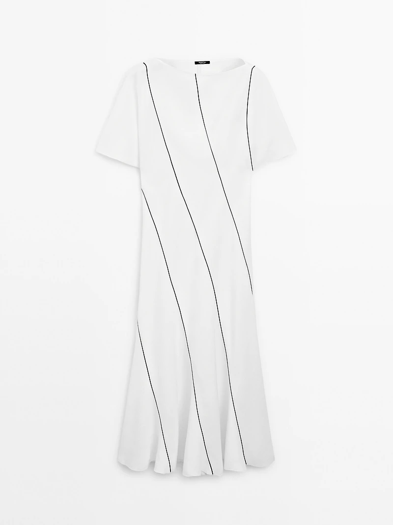 Robe fluide lin contrastes