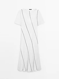 Robe fluide lin contrastes