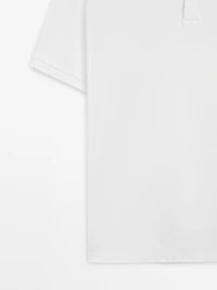 Micro textured piqué cotton polo shirt