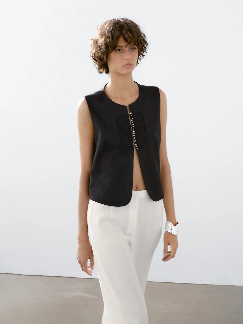 100% linen suit trousers