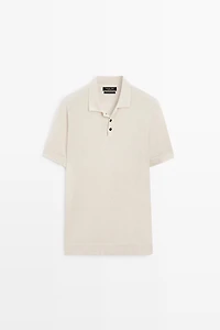 100% linen short sleeve knit sweater
