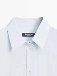 Poplin and cotton blend shirt