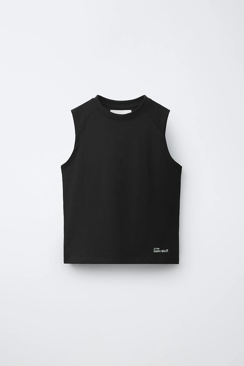 SLEEVELESS PLAIN T-SHIRT
