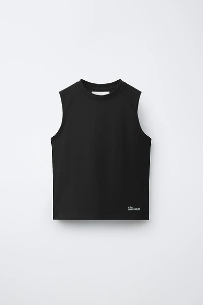 SLEEVELESS PLAIN T-SHIRT