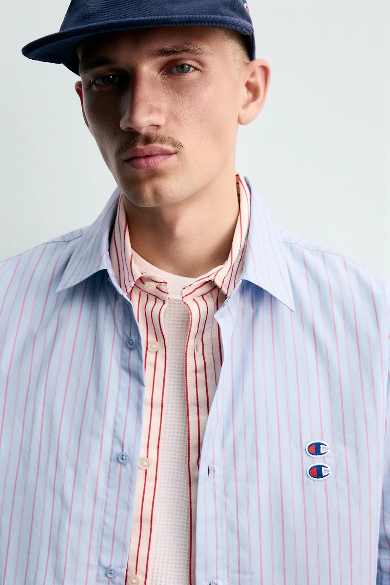CHEMISE À RAYURES AVEC PIÈCES CHAMPION ® X ZARA