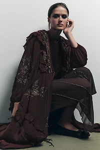 COMBINATION SEQUIN GEORGETTE TOP