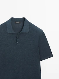 Polo en maille de lin mélangé