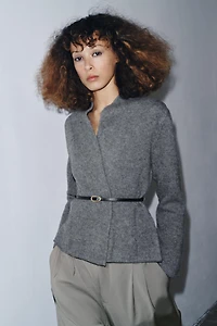 100% WOOL BELTED JACKET