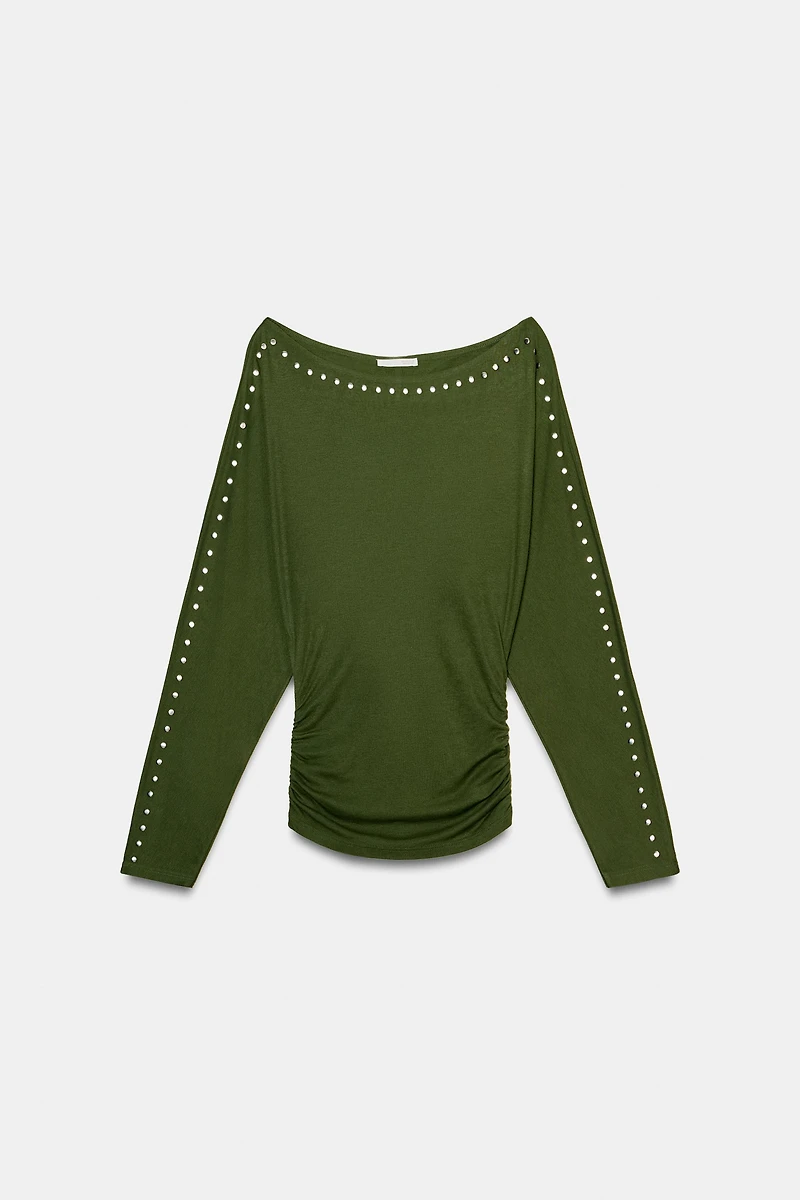 LONG SLEEVE T-SHIRT WITH STUDS