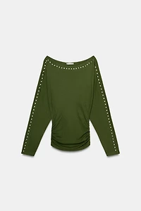 LONG SLEEVE T-SHIRT WITH STUDS