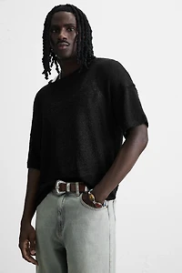 KNIT LACE T-SHIRT