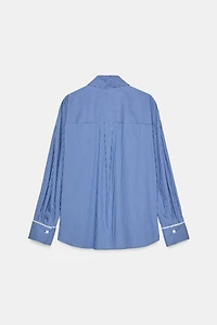 CHEMISE FAÇON PYJAMA À RAYURES EN CONTRASTE