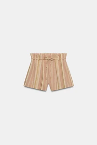 STRIPED BELTED SHORTS ZW COLLECTION